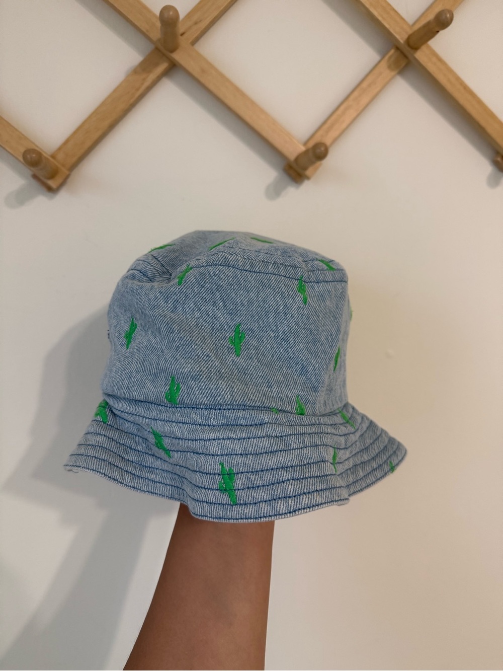 Mini Boden Denim Cactus Print Bucket Hat